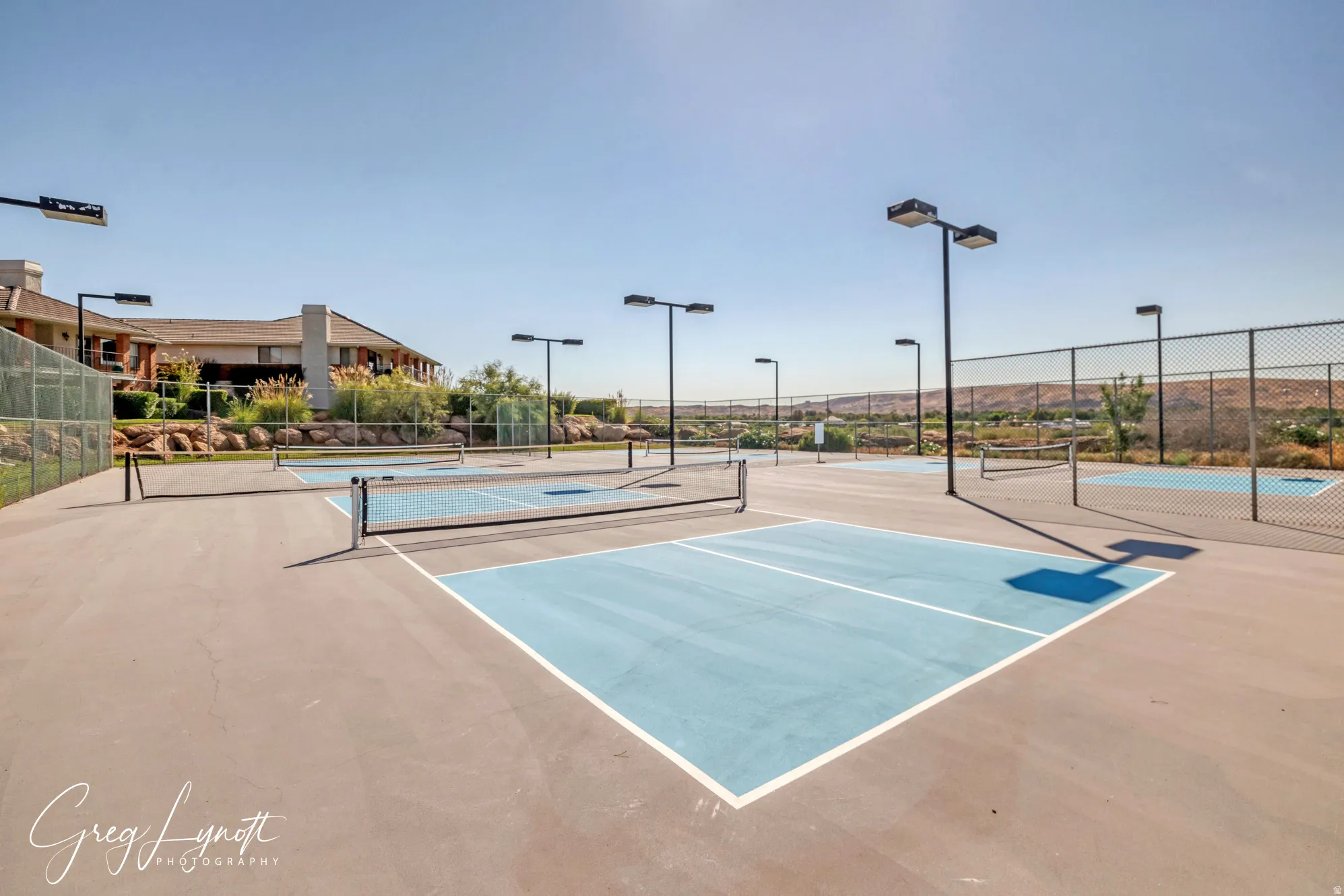 View of tennis court