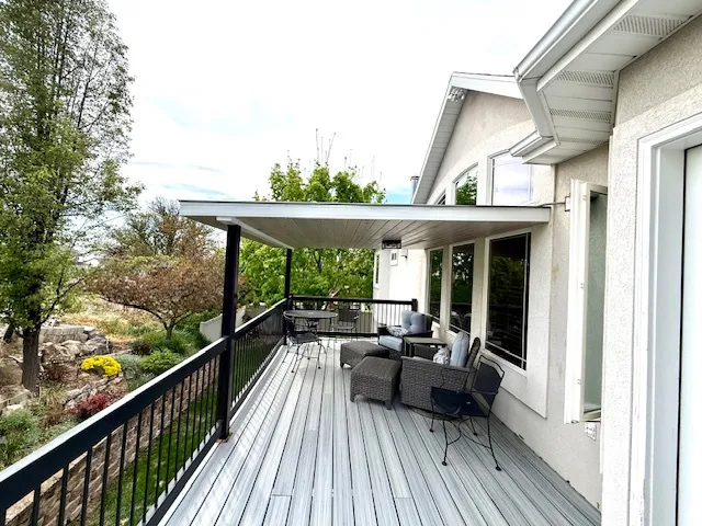 Newly installed covered deck