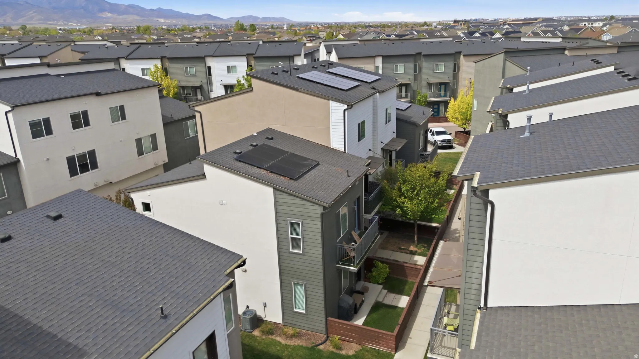 Aerial view of residential area