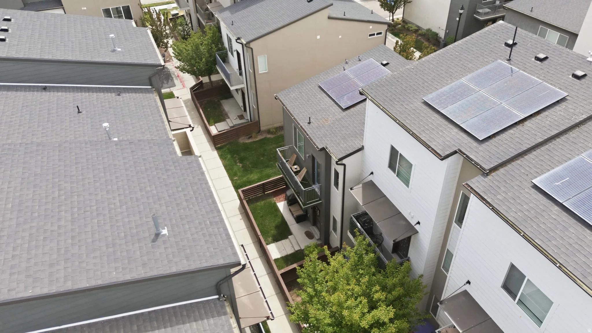 Aerial view of residential area