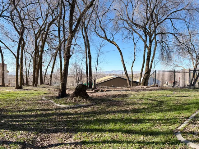 View of yard with a mountain view