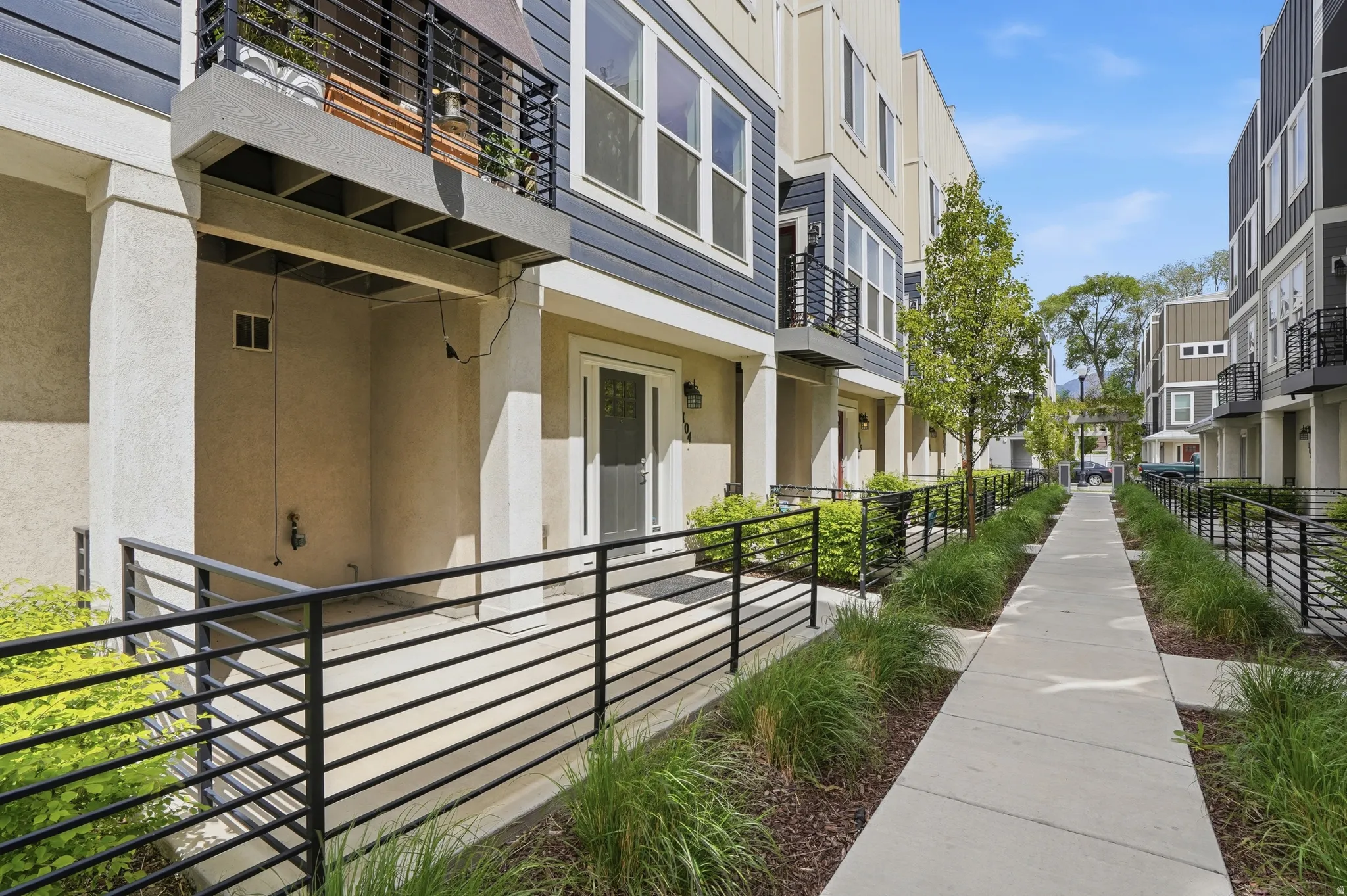 Surrounding community with a balcony and a residential view