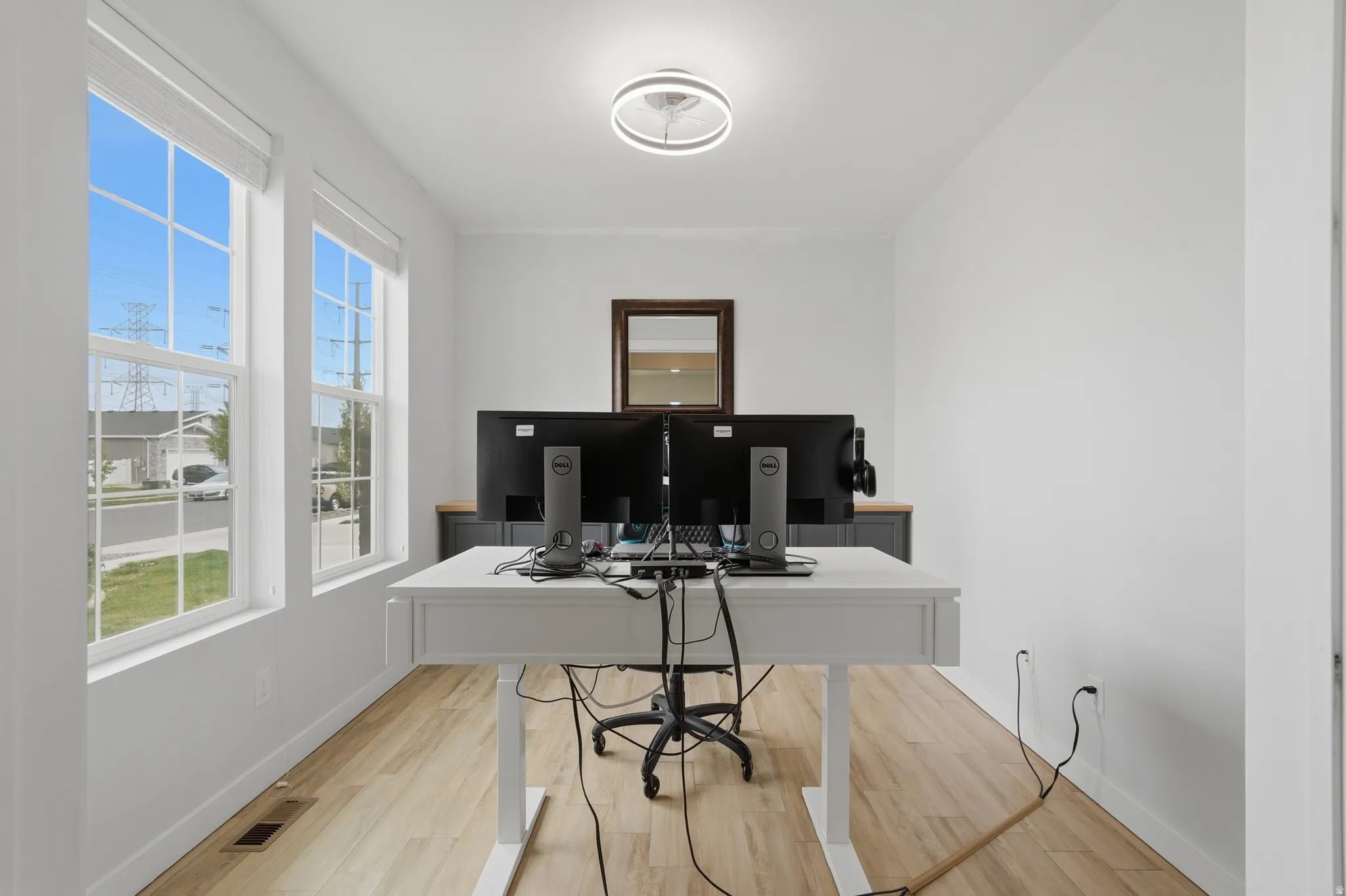 Flex space with natural light and french doors
