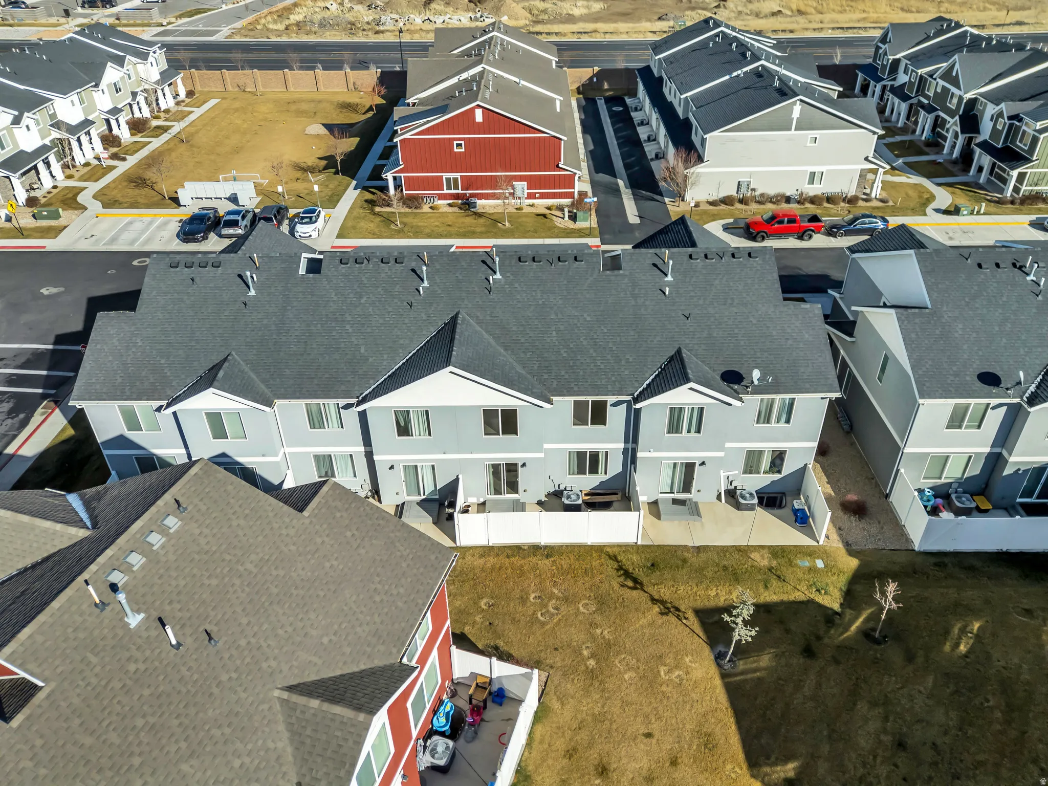Aerial view of residential area