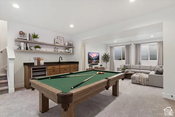 Basement with wet bar