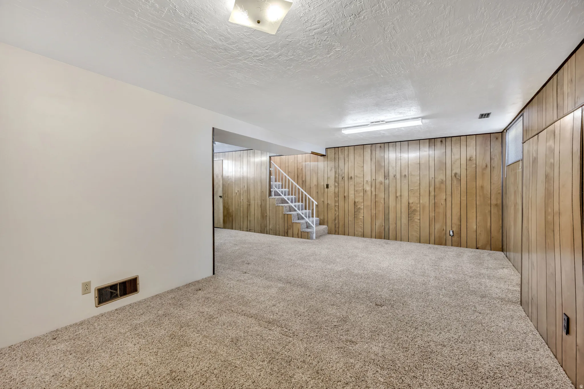Family room in the basement