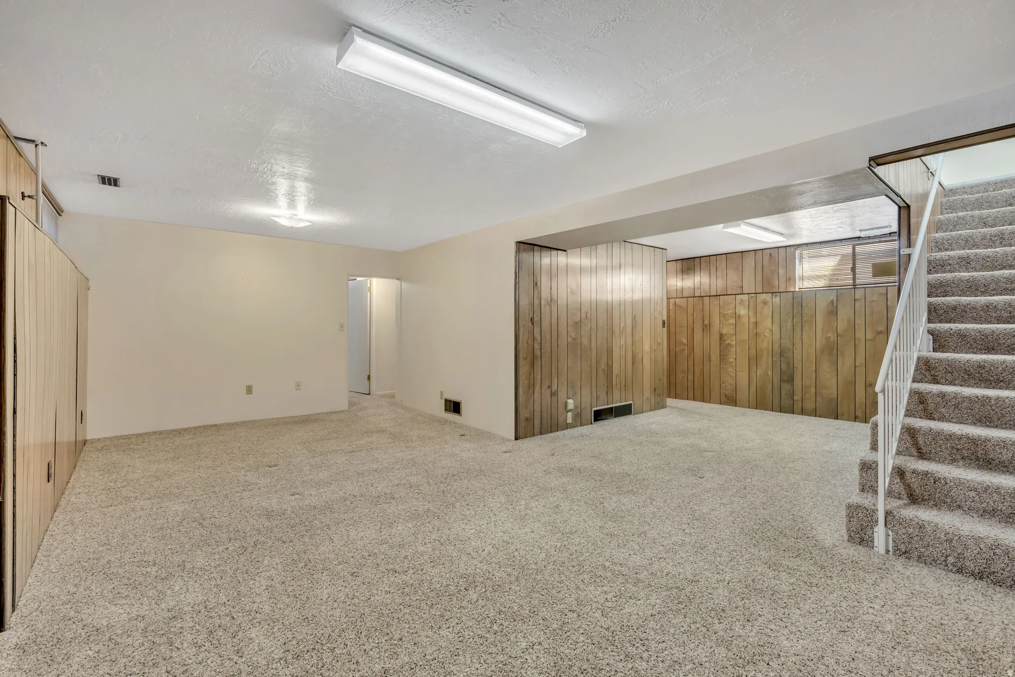 Family room in the basement
