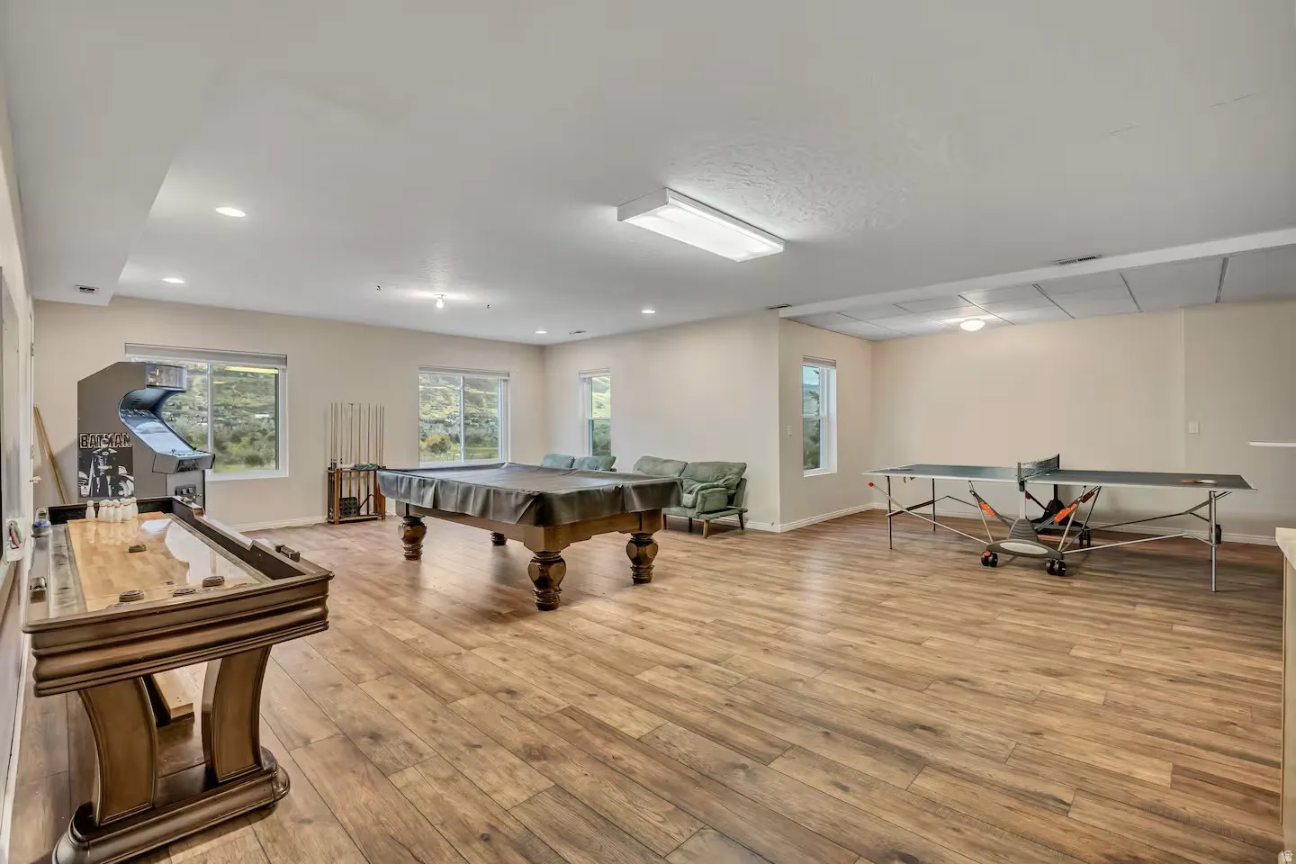 Game room featuring pool table and healthy amount of natural light
