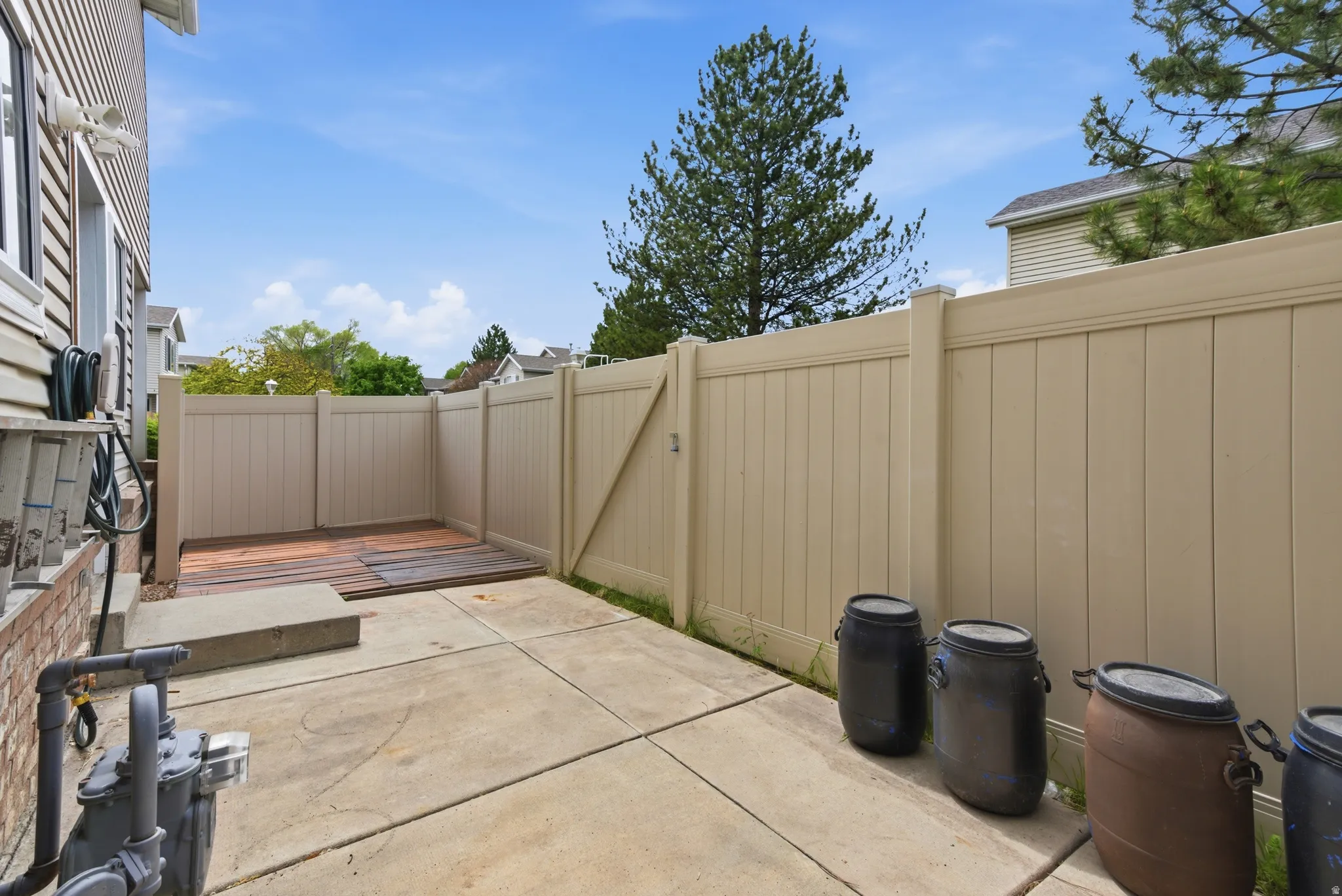 Fenced, private patio area