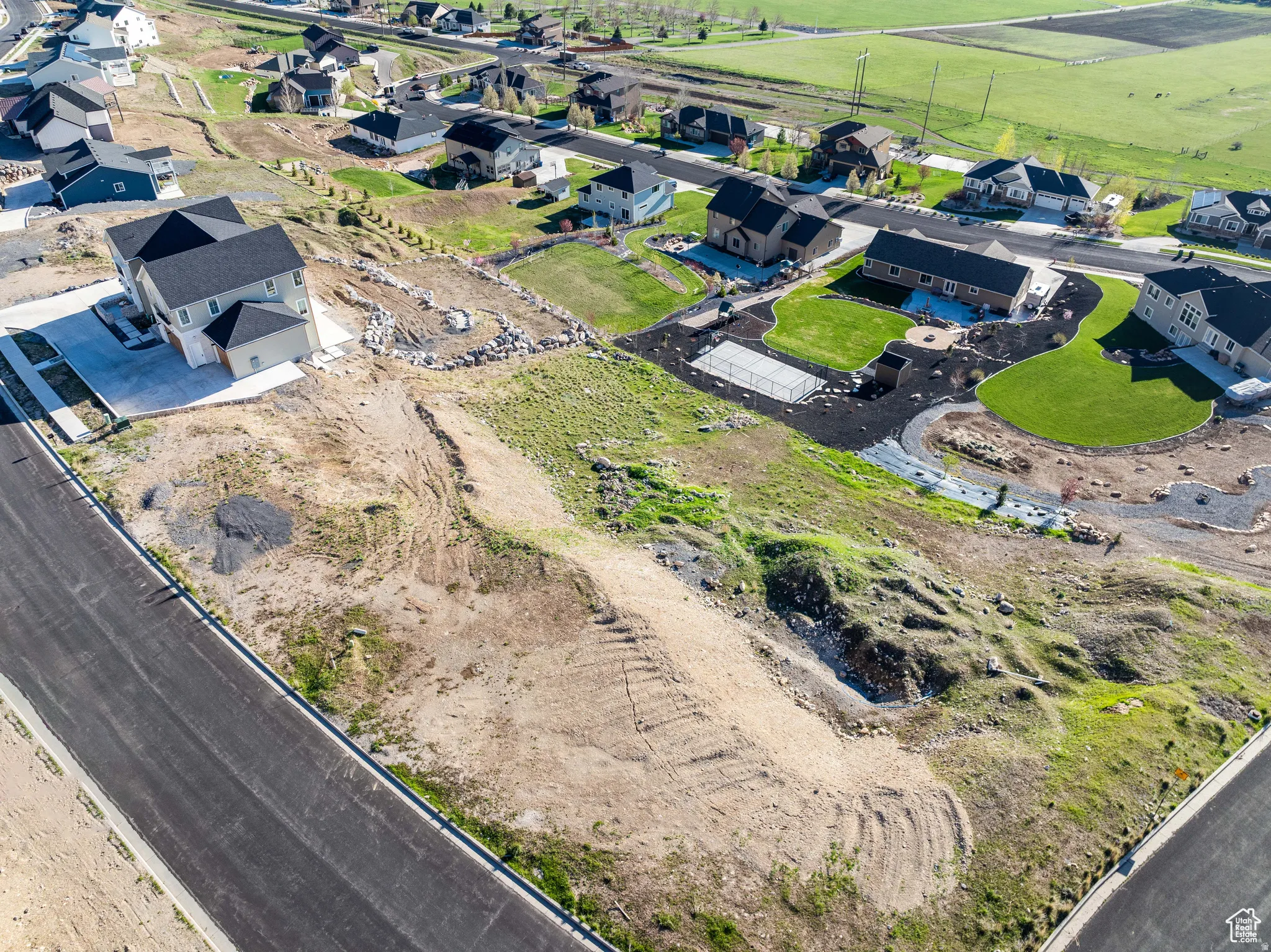Aerial view of residential area