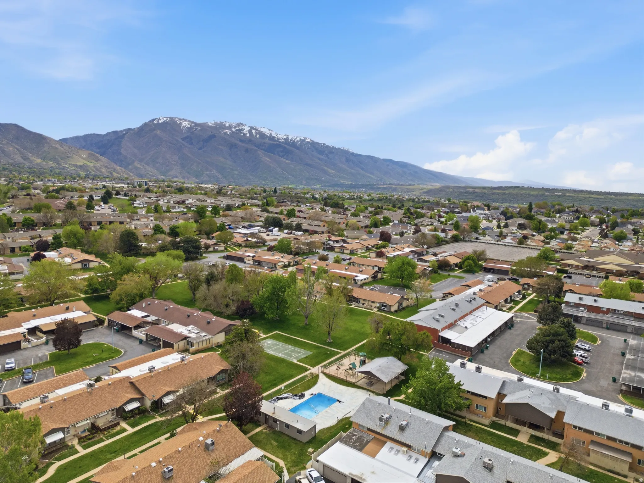 Aerial view looking South.