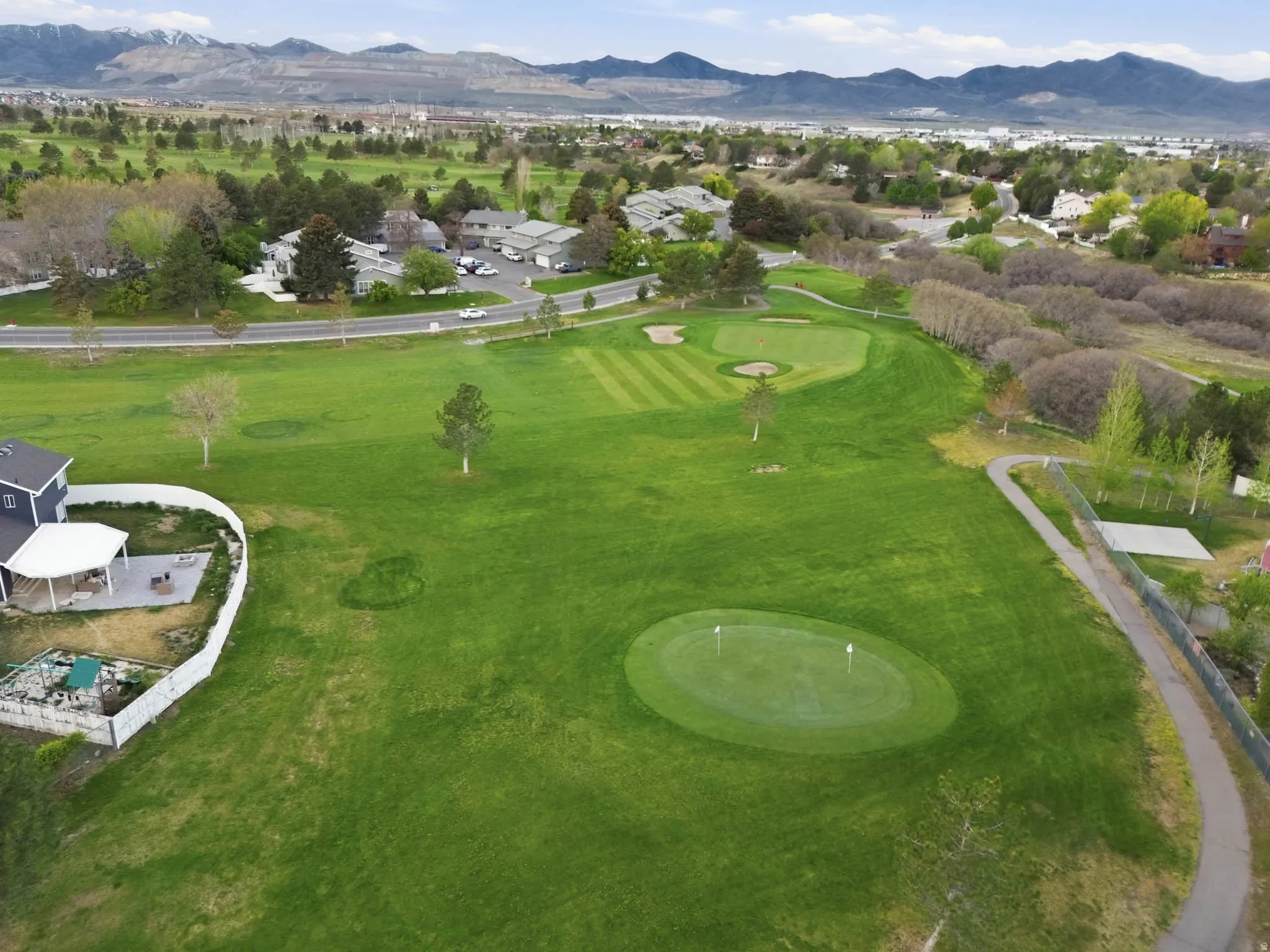 Aerial perspective of golf course