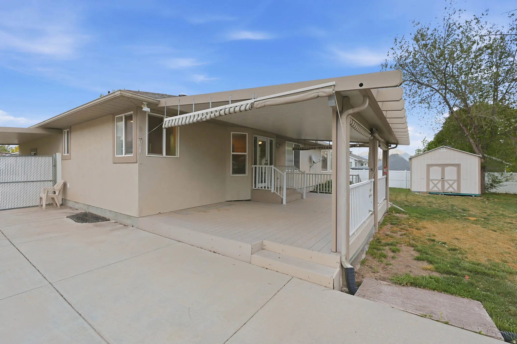 Storage shed and deck