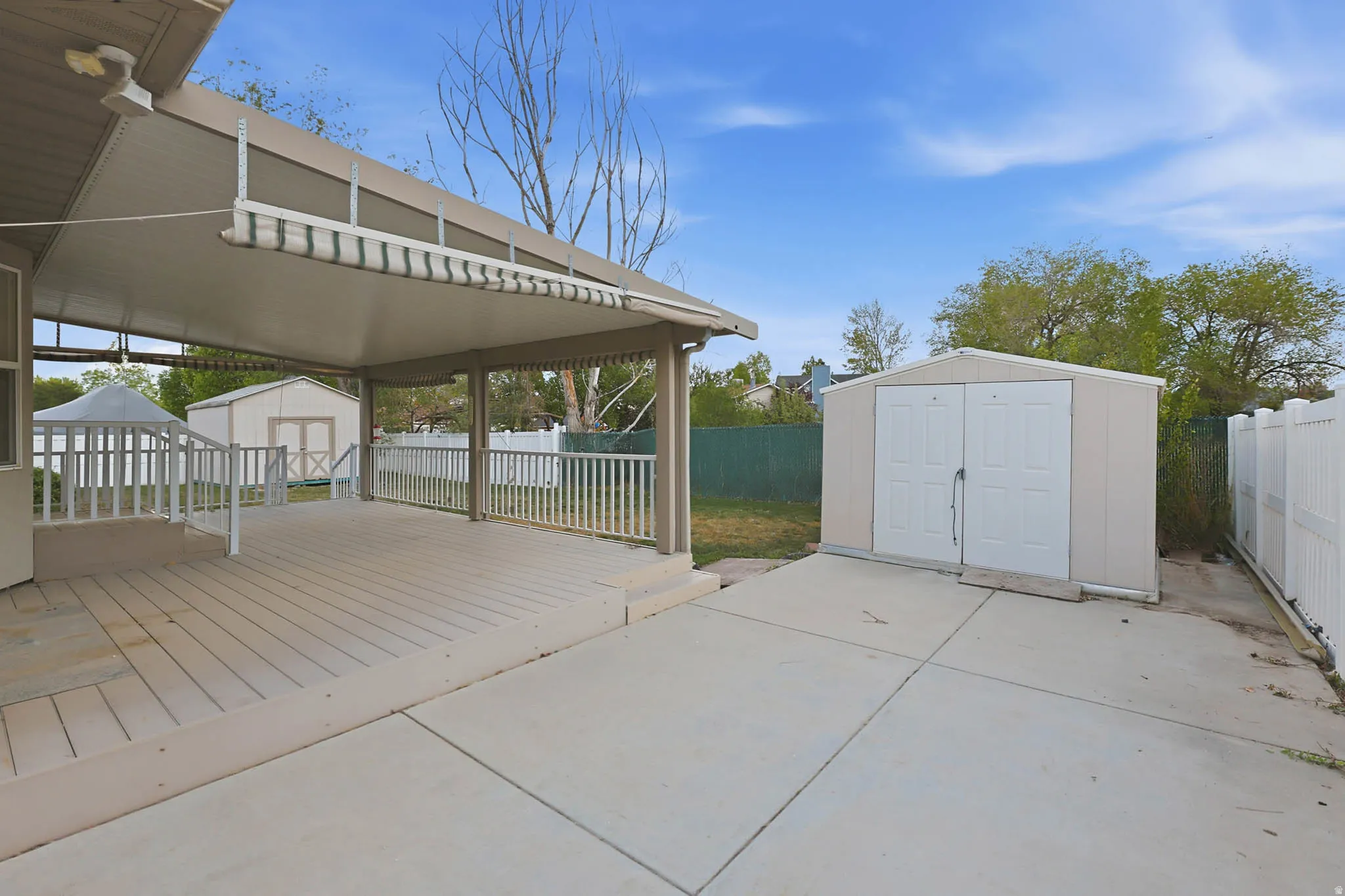 Storage shed and deck