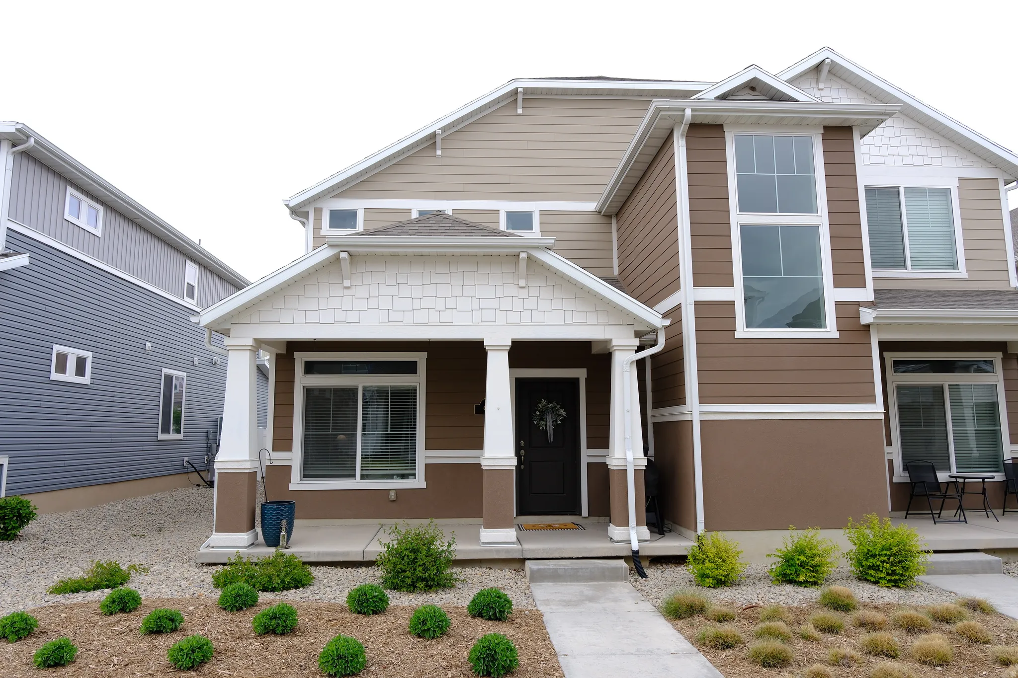 View of front of home featuring covered porch