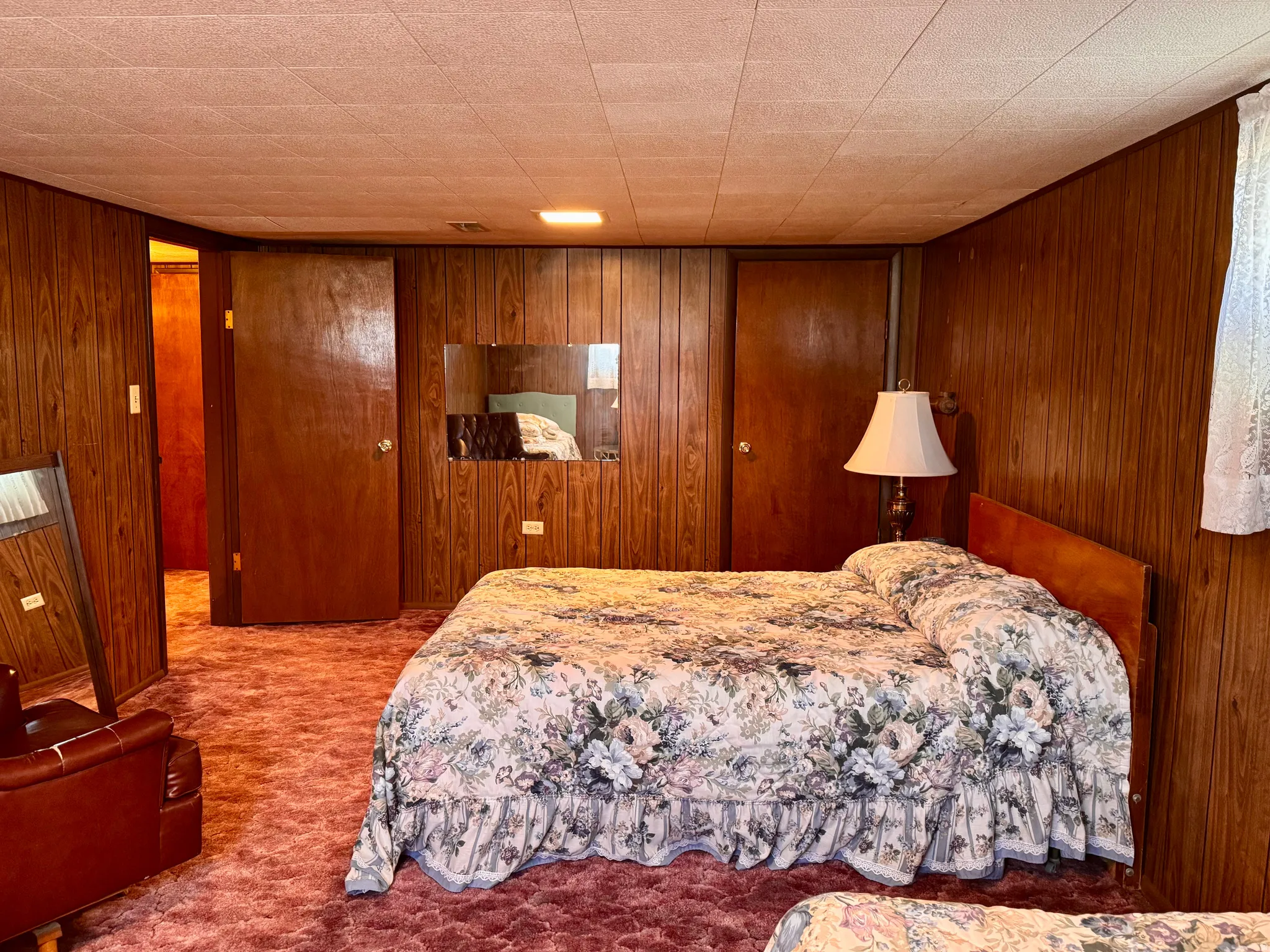 Bedroom with carpet floors