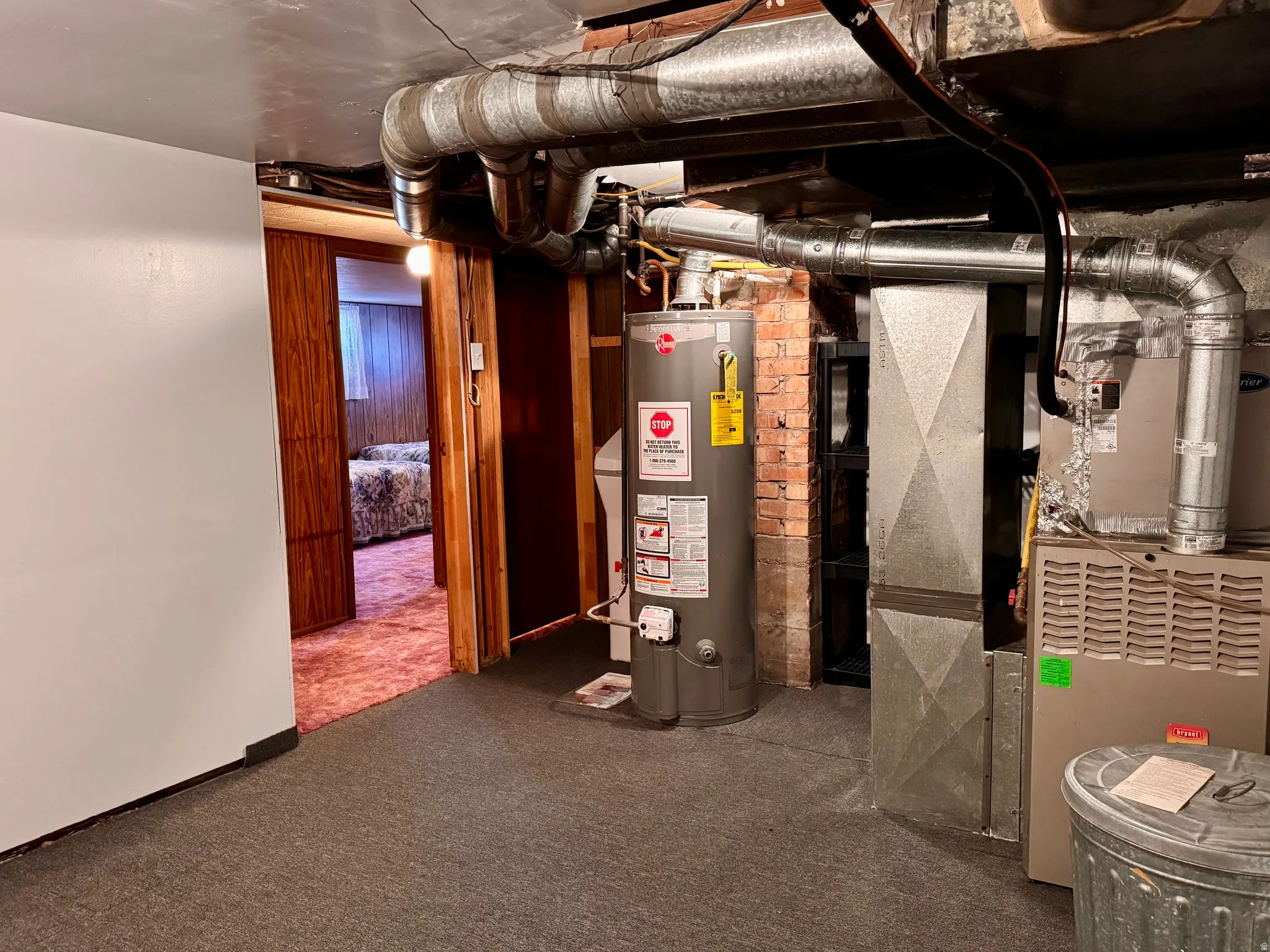Utilities with water heater and heating unit