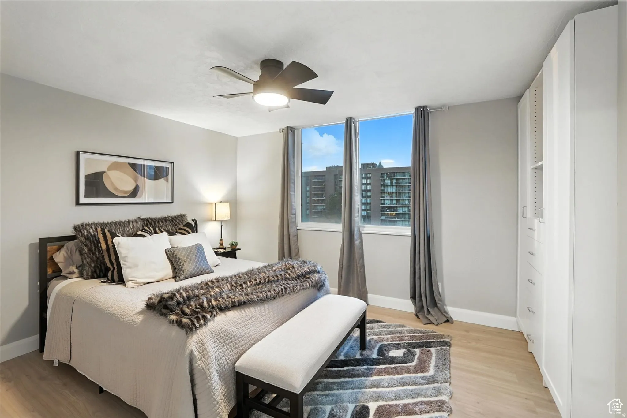 Bedroom on main level with northern views