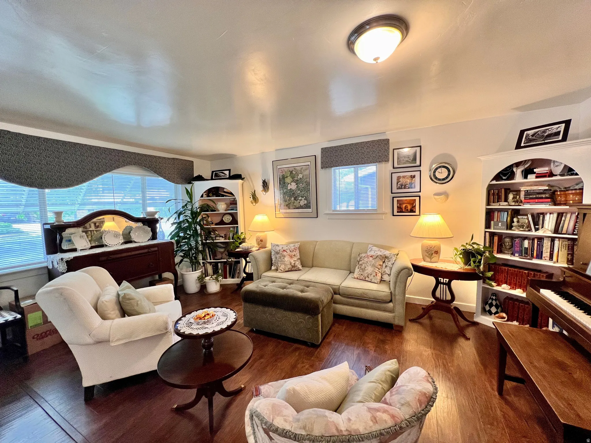 Living room featuring wood finished floors