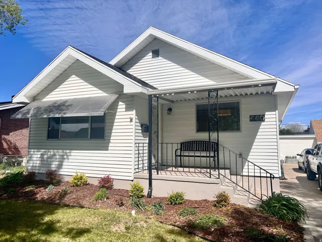 View of front facade featuring covered porch