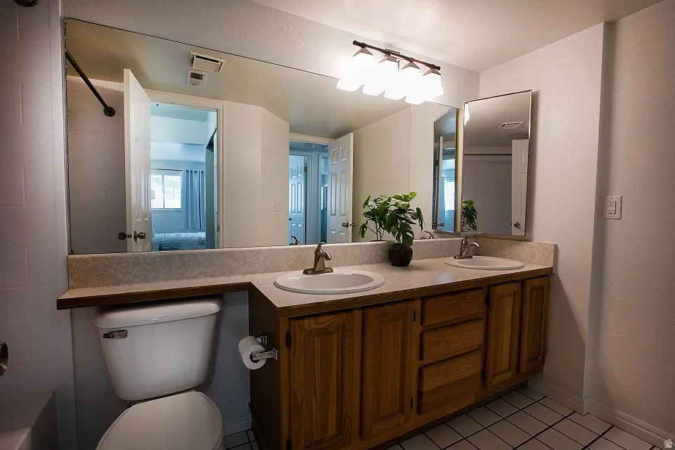 Bathroom with double vanity,