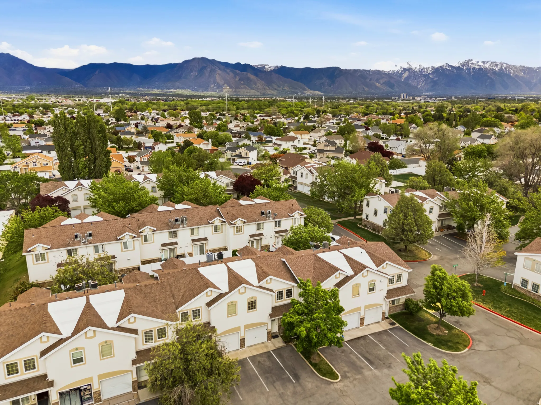 Aerial view of a mountainous background