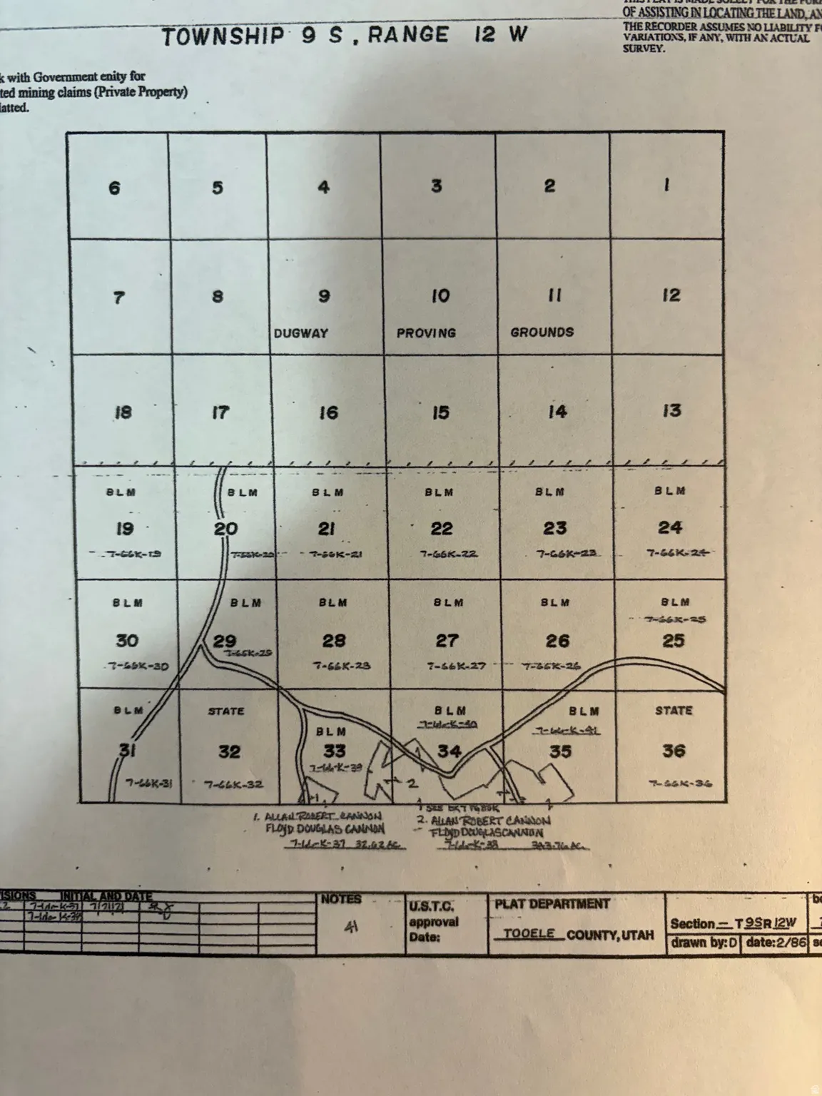 Map showing property parcels