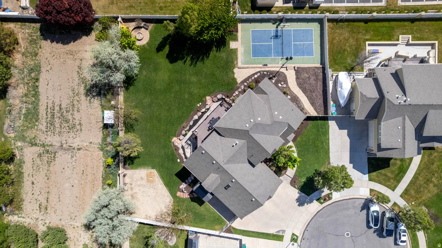 Aerial view of residential area