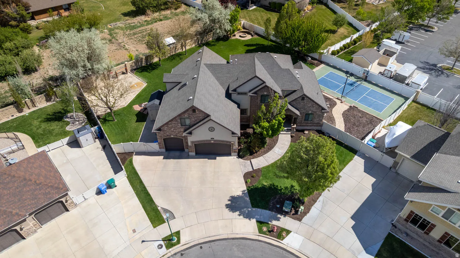 Aerial view of residential area