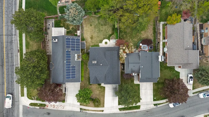 Aerial view of residential area
