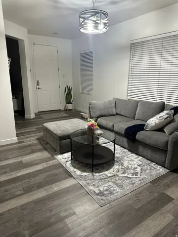 Living room featuring wood finished floors