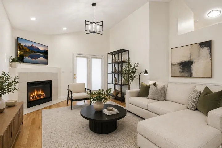 Living area virtually staged