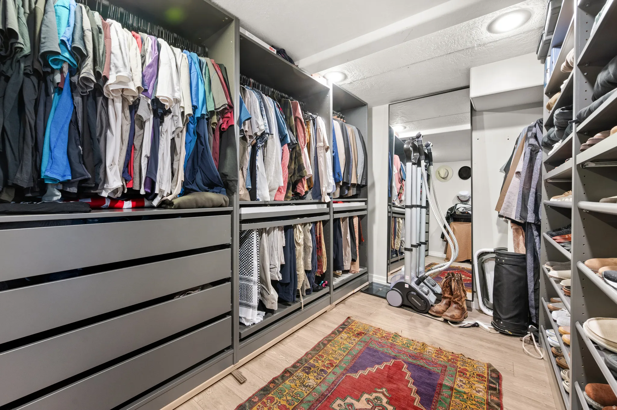 Bedroom remodeled as Walk in closet