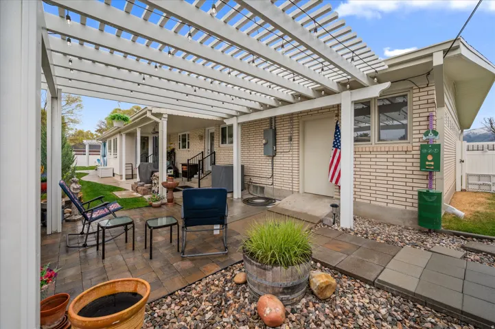 View of patio / terrace with a pergola