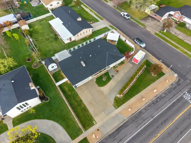 Aerial view of residential area