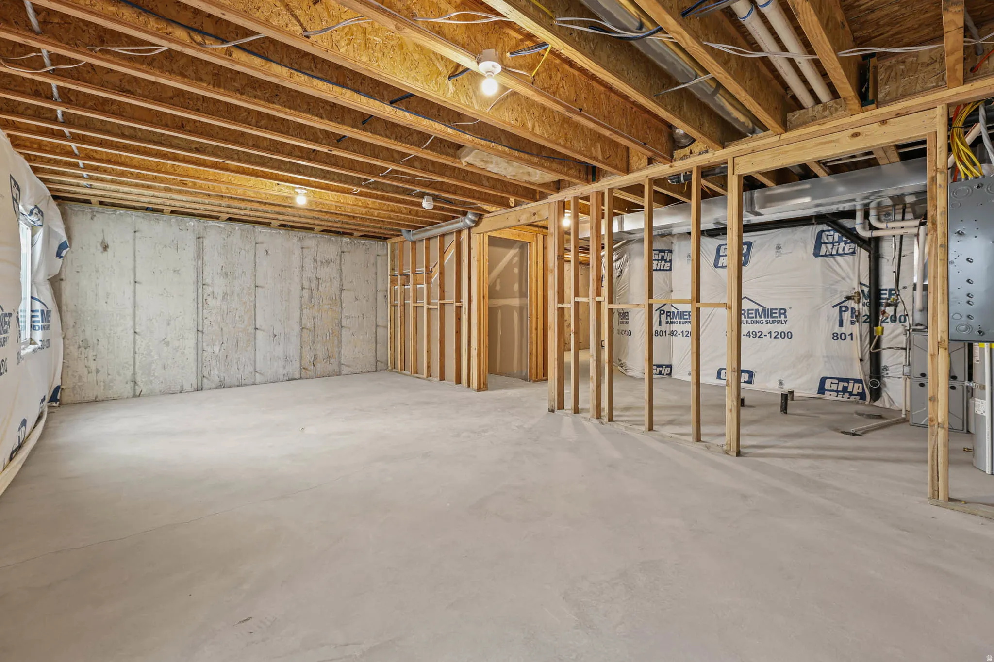 View of unfinished basement