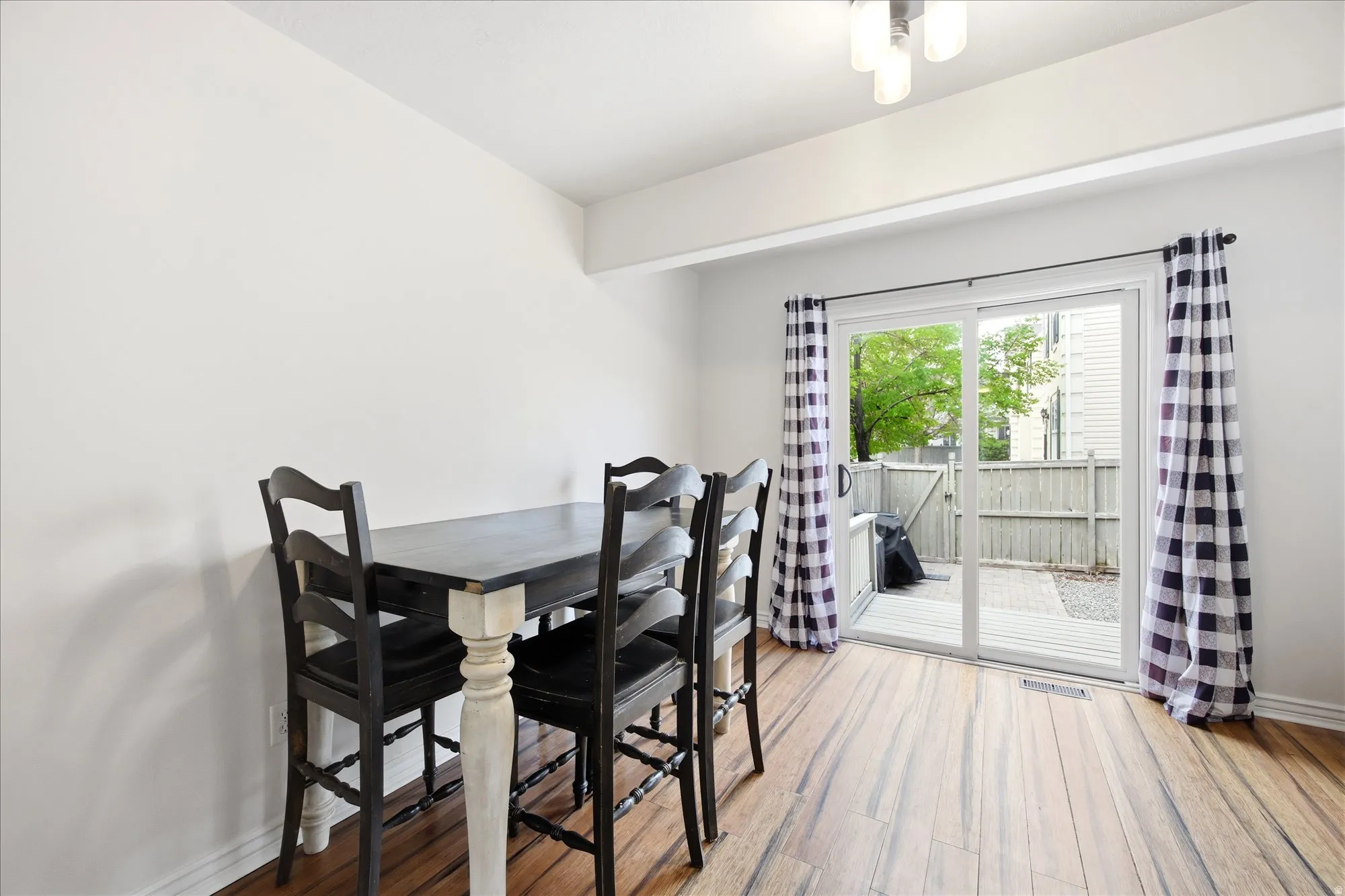 Dining space featuring light wood-style flooring