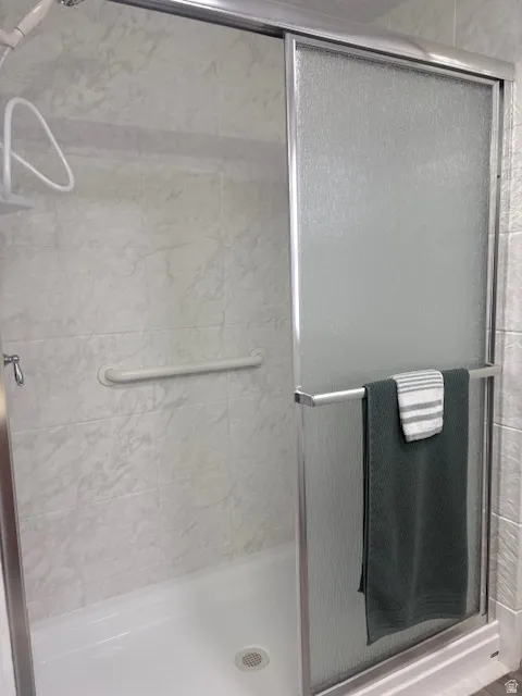 Bathroom featuring a stall shower