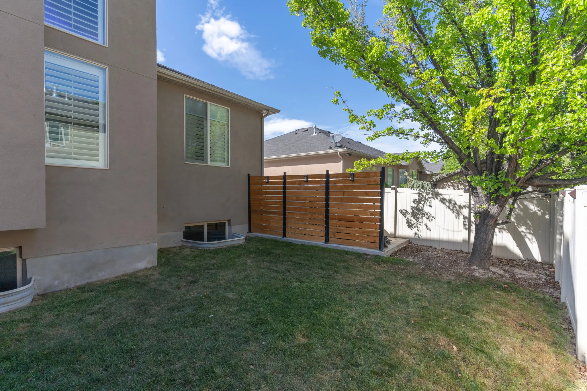 View of fenced yard