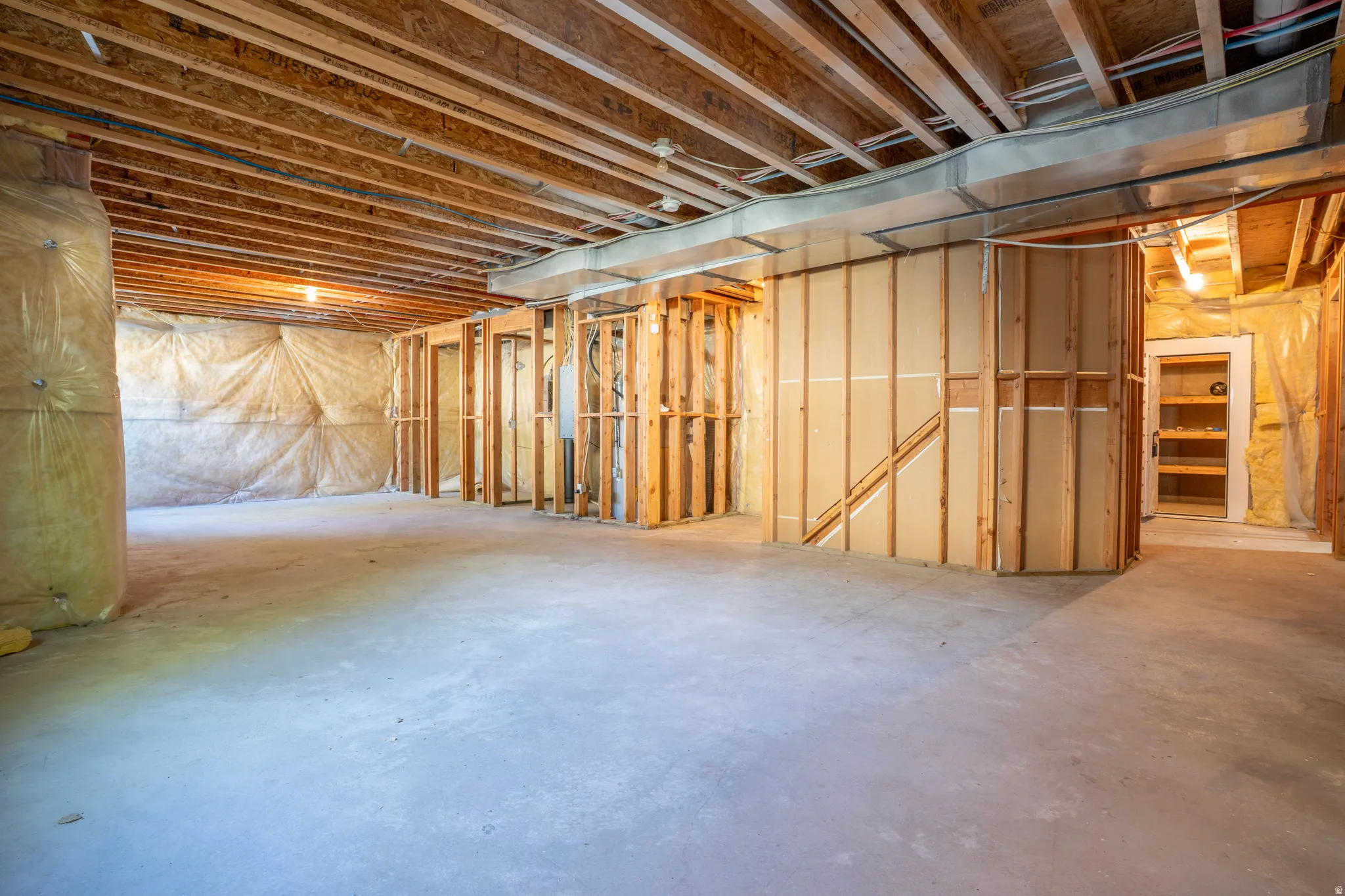 View of unfinished basement