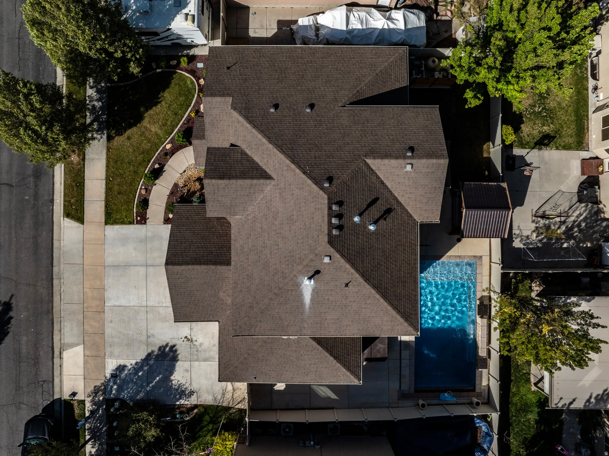 View from above of property