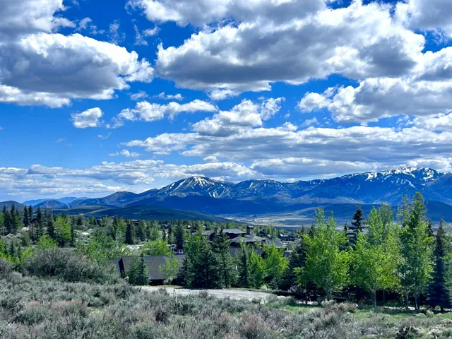 Mountain range with snow-capped peaks