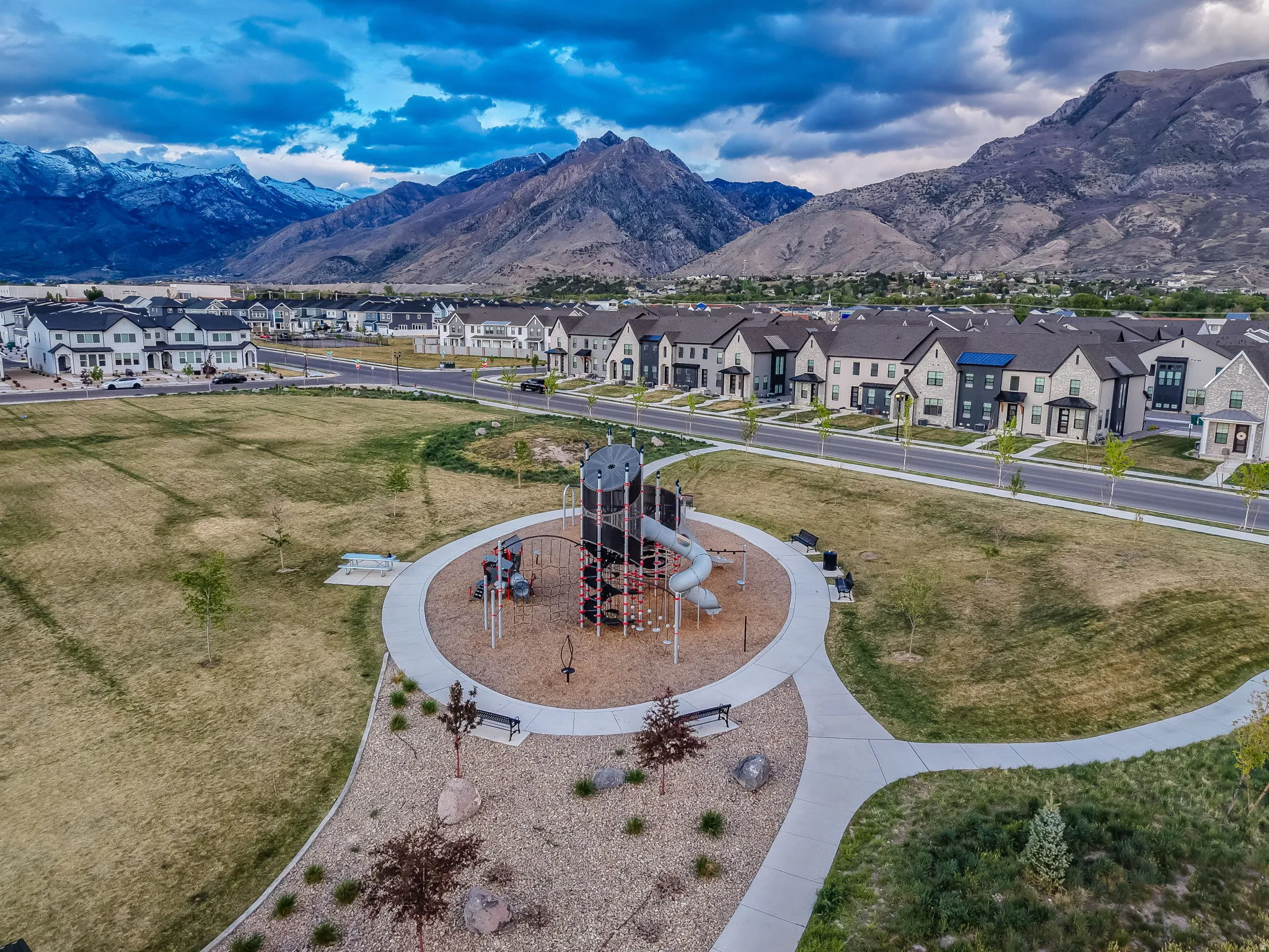 Mountain view featuring nearby suburban area
