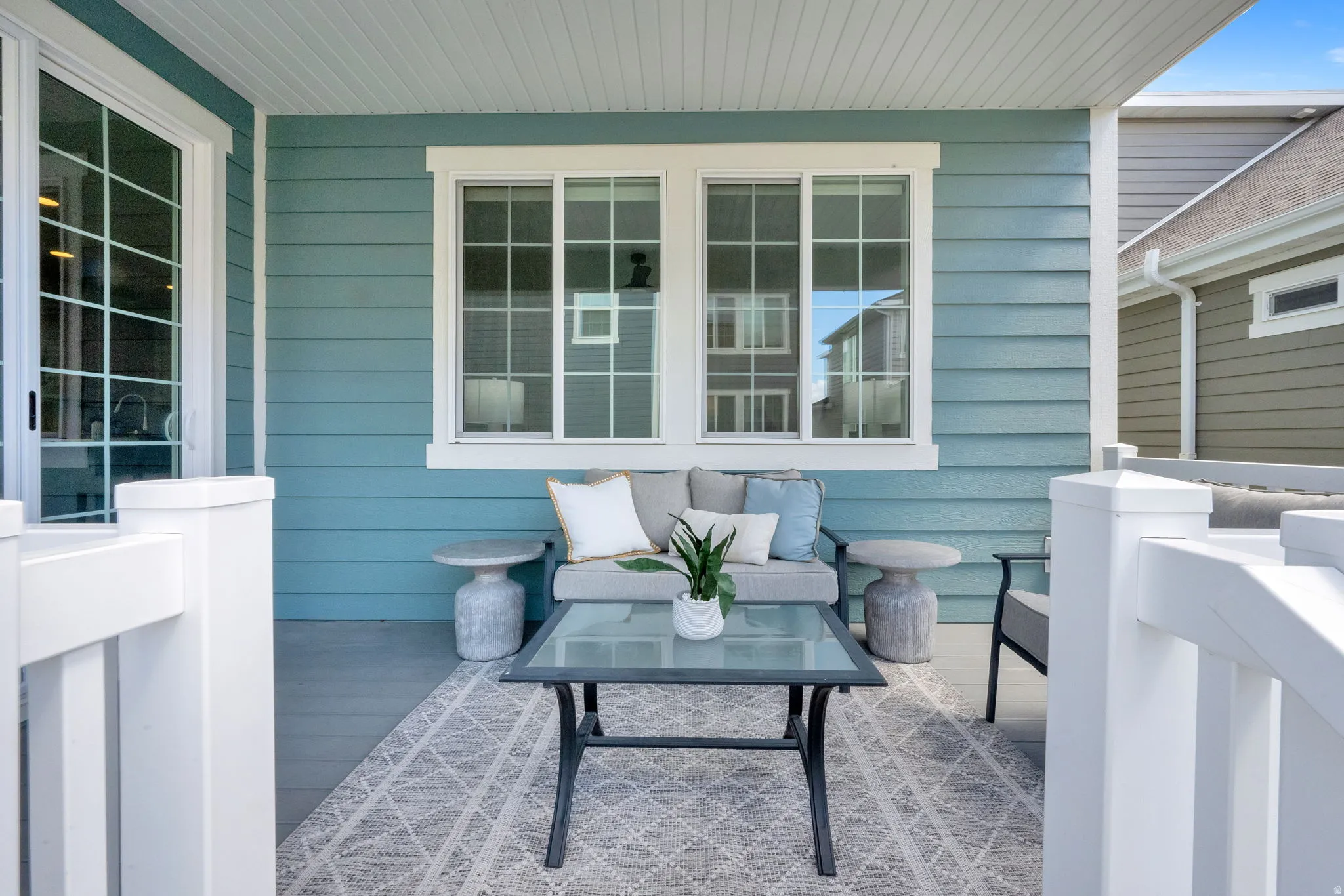 Covered Deck and outdoor lounge area
