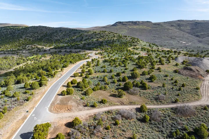 Aerial view of a mountain backdrop