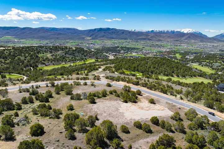 Aerial view of a mountain backdrop