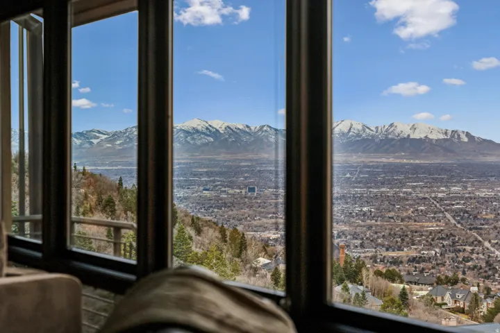 Detailed view of mountains and valley