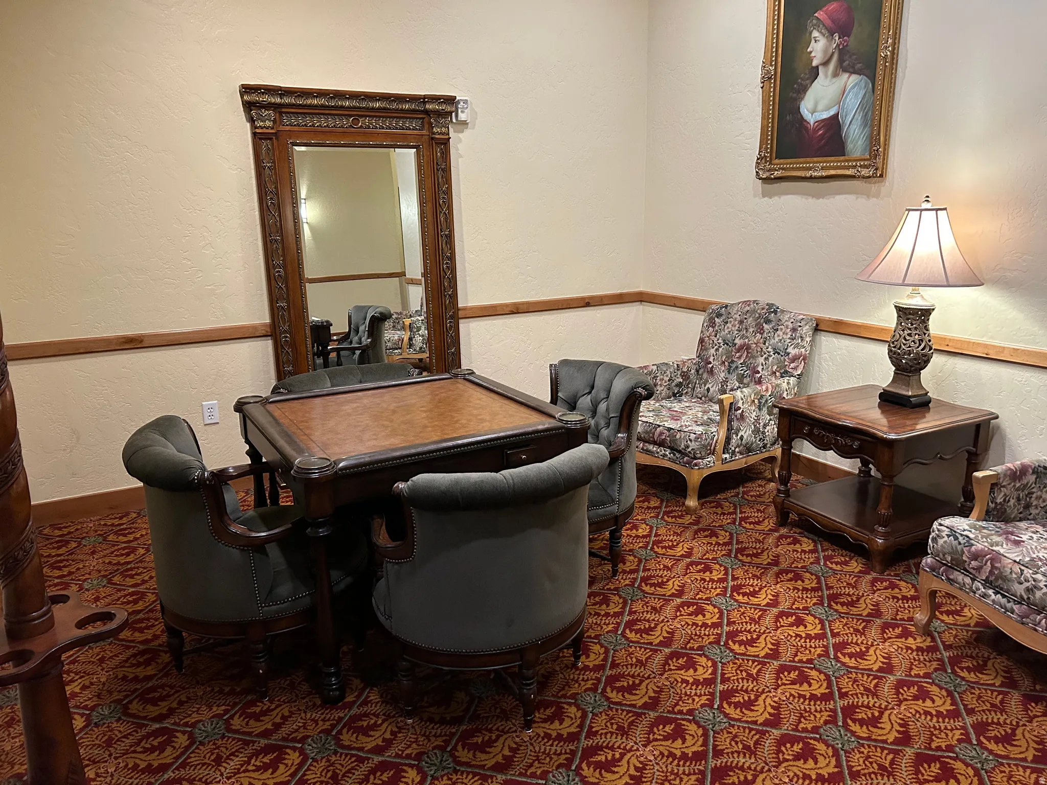 Sitting area with game table in one of many common areas