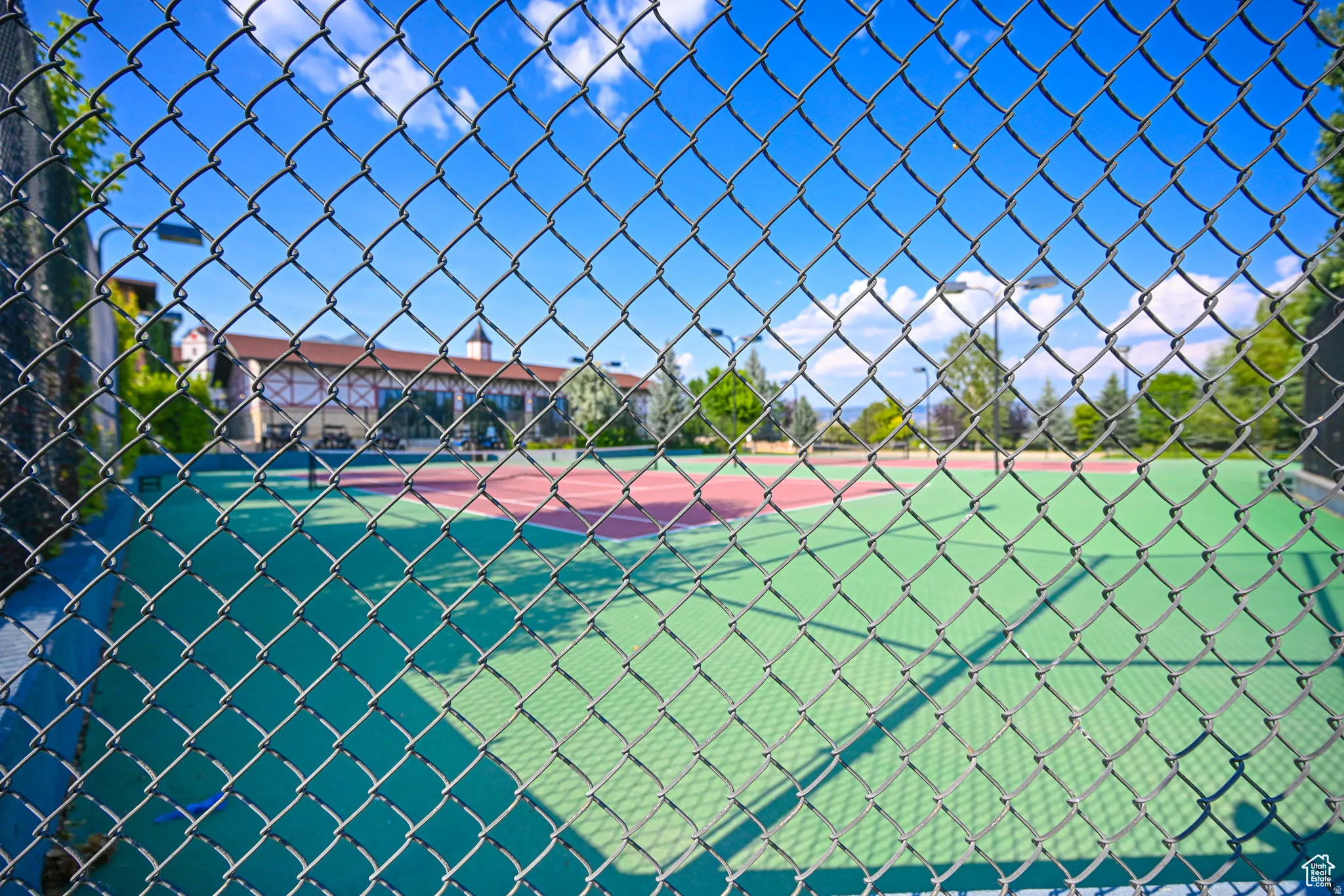 View of tennis court