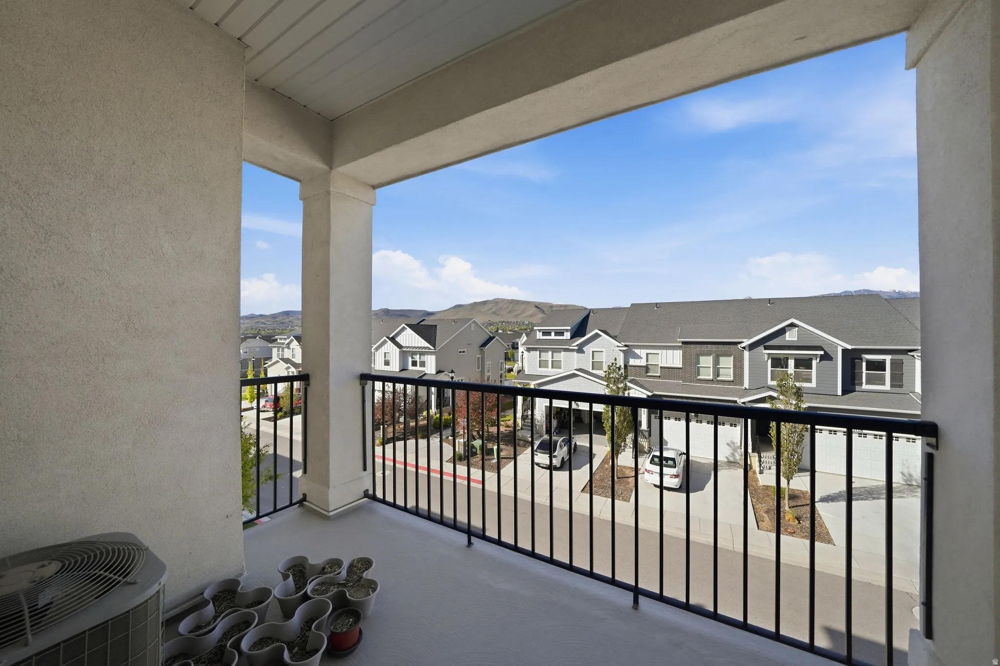 Balcony featuring a residential view